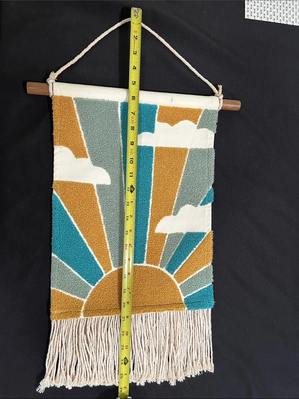 Boho Sunrise Wall Hanging - Teal, Mustard, Sage, White
